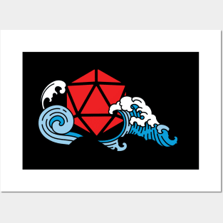 Kanagawa Wave Japan D20 Dice Posters and Art